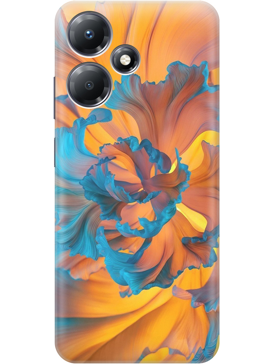 

Силиконовый чехол на Infinix Hot 30 Play с принтом "Желто-синий цветок" прозрачный, Голубой;желтый, 20010343