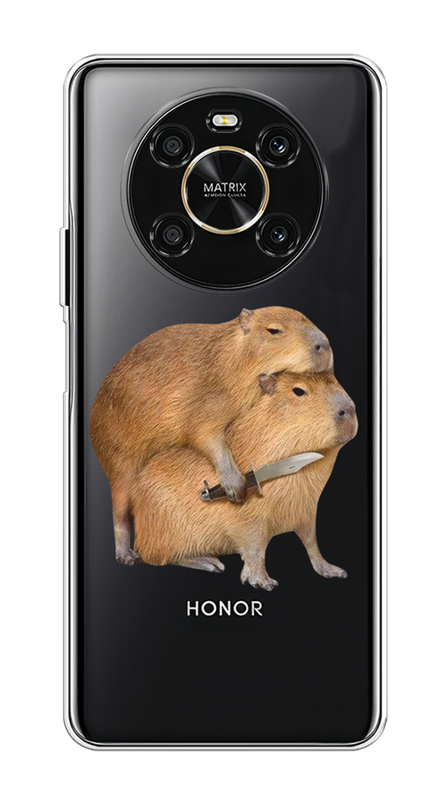 

Чехол на Honor X9 4G/Magic4 Lite 4G "Капибара с ножом", Бежевый, 6108150-1