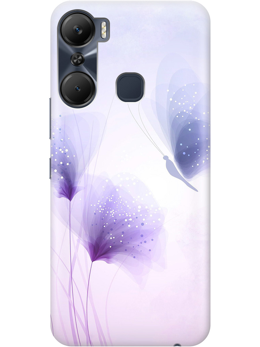

Силиконовый чехол на Infinix Hot 12 Pro с принтом "Бабочка и фиолетовые цветы" прозрачный, Фиолетовый, 20010340