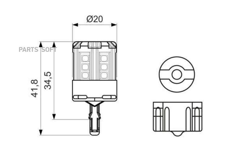 Лампа светодиодная 12V W21/5W W2.5х16q блистер (1шт.) Retrofit BOSCH