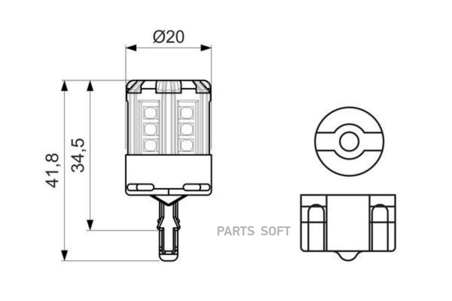 Лампа светодиодная 12V W21W W3x16d 6000K блистер (1шт.) Retrofit BOSCH