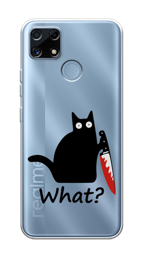 

Чехол на Realme C25/C25s "Котик с ножом", Черный;красный, 256950-6