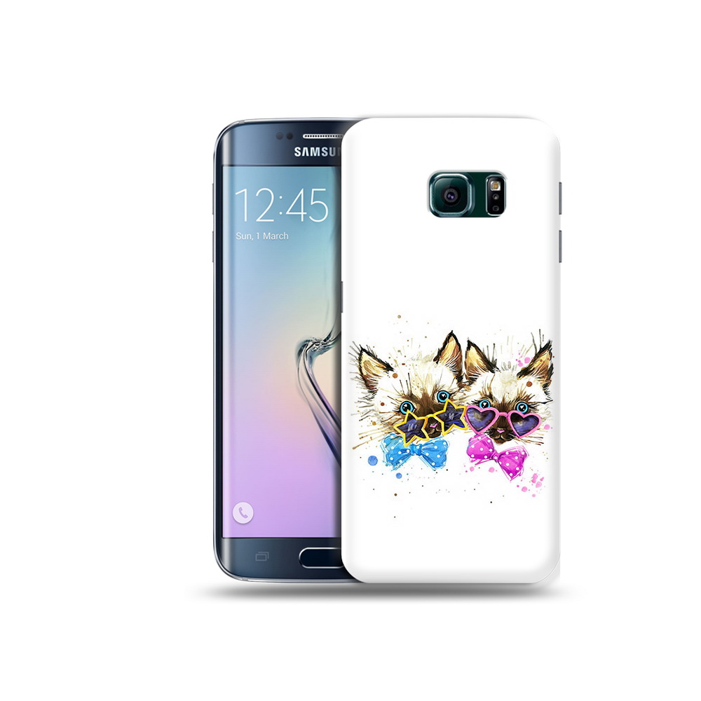 

Чехол MyPads Tocco для Samsung Galaxy S6 Edge милые котята, Прозрачный, Tocco