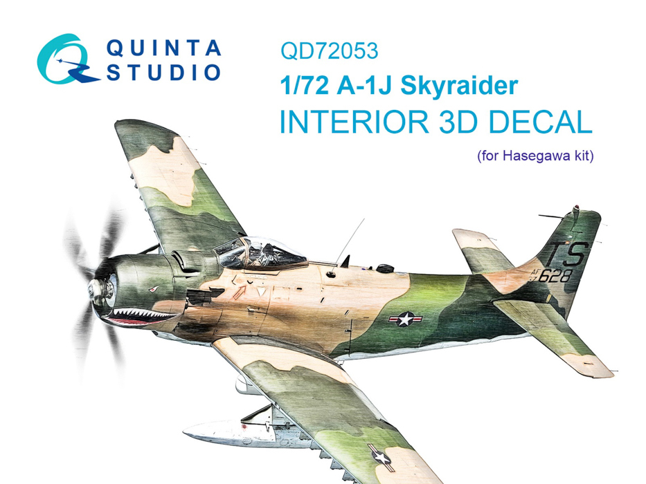 

QD72053 3D Декаль интерьера кабины A-1J Hasegawa, Цветной