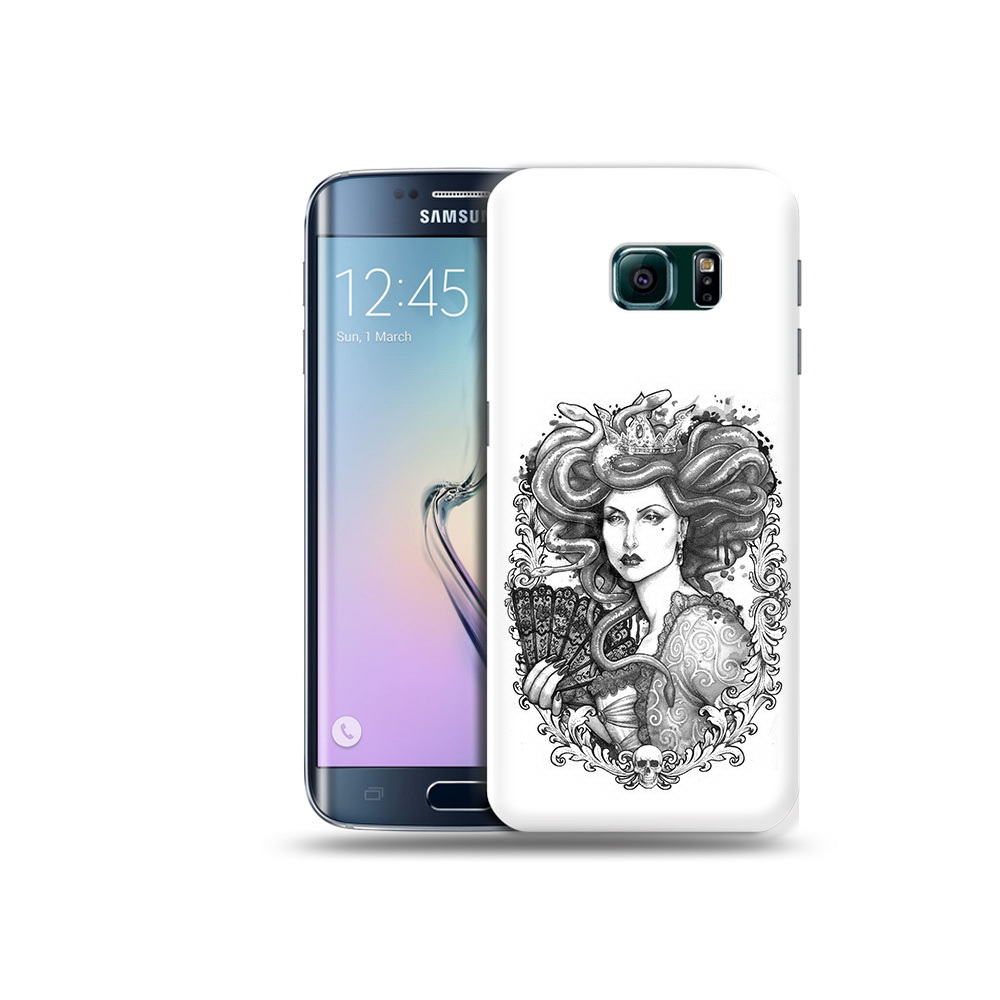

Чехол MyPads Tocco для Samsung Galaxy S6 Edge медуза черно белый, Прозрачный, Tocco