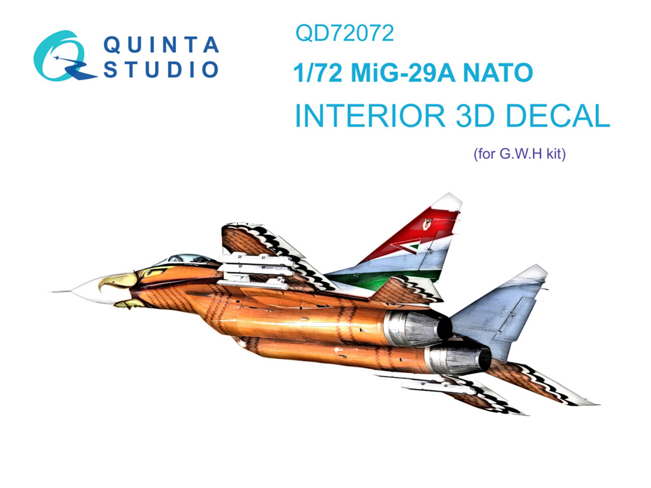

QD72072 3D Декаль интерьера кабины МиГ-29А NATO GWH, Цветной