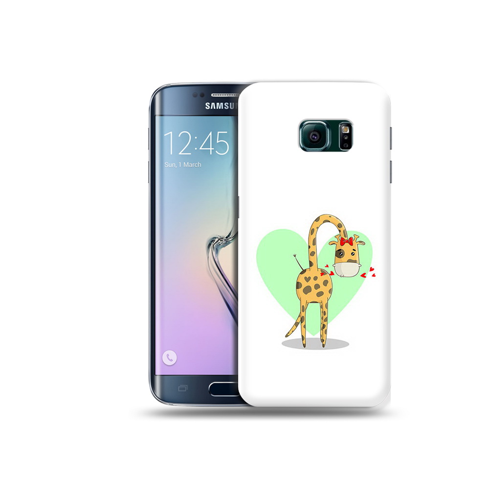 

Чехол MyPads Tocco для Samsung Galaxy S6 Edge Влюбленный жираф 14 февраля, Прозрачный, Tocco