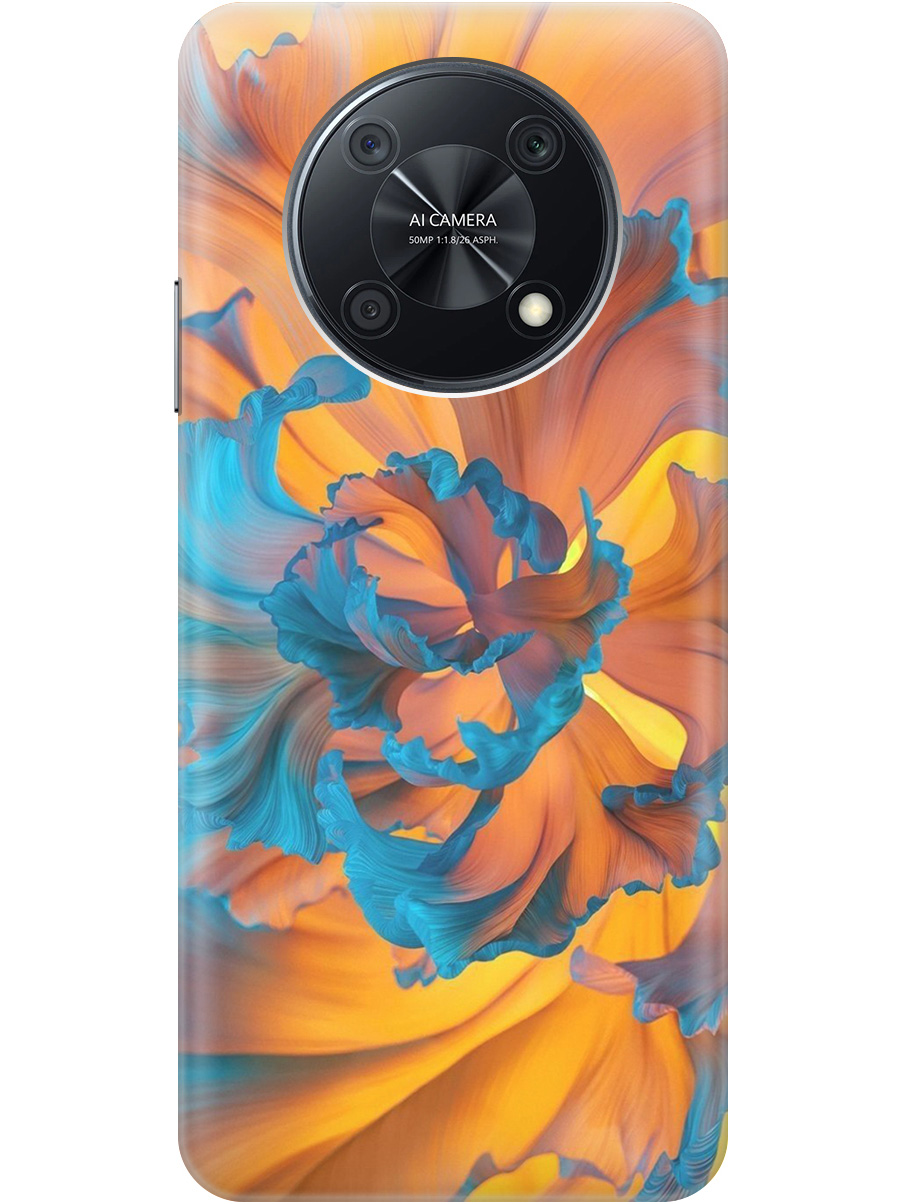 

Силиконовый чехол на Huawei nova Y90 с принтом "Желто-синий цветок" прозрачный, Голубой;желтый, 20010328