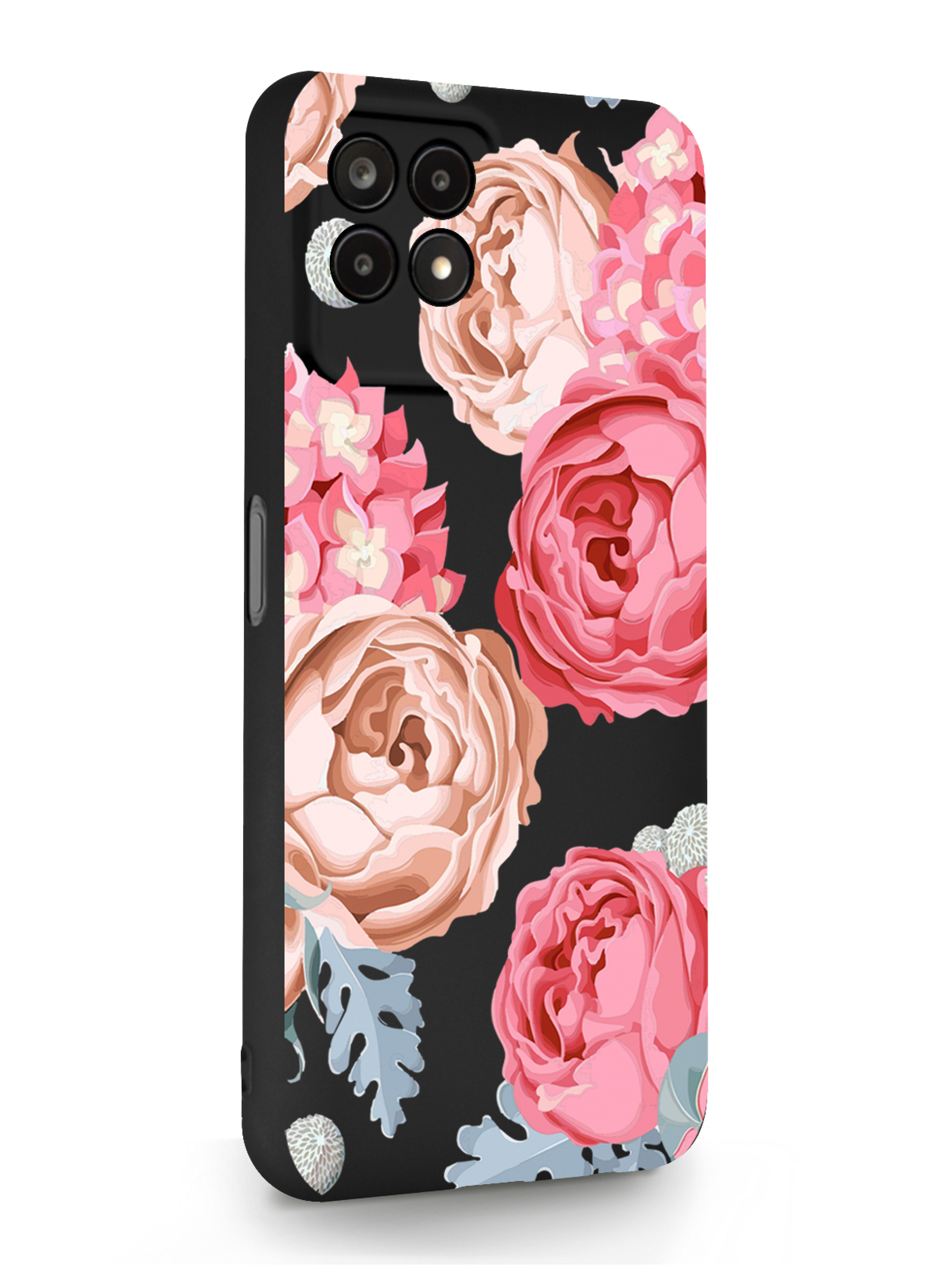 

Чехол MustHaveCase Realme 8i Пионы черный, Розовый, Realme 8i Пионы