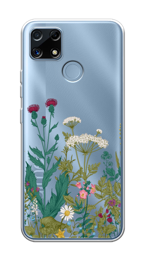 

Чехол на Oppo Realme C25 "Дикие полевые цветы", Зеленый;розовый;белый, 256950-2