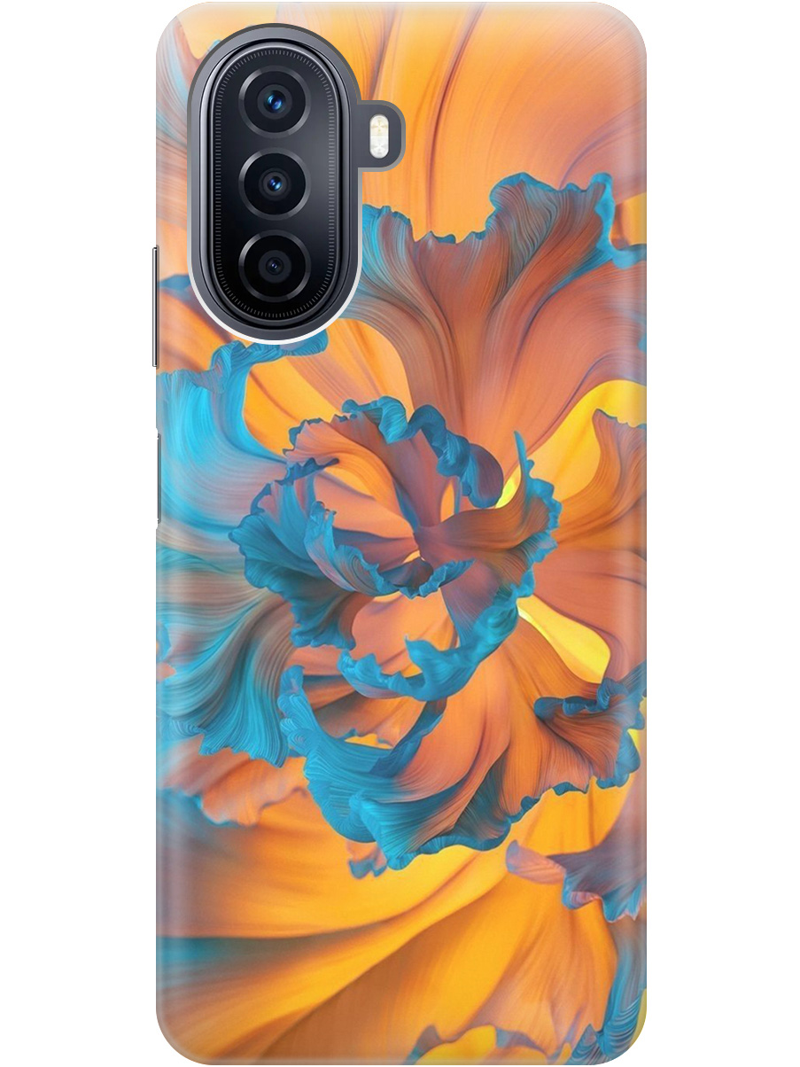 

Силиконовый чехол на Huawei nova Y70 с принтом "Желто-синий цветок" прозрачный, Голубой;желтый, 20010325