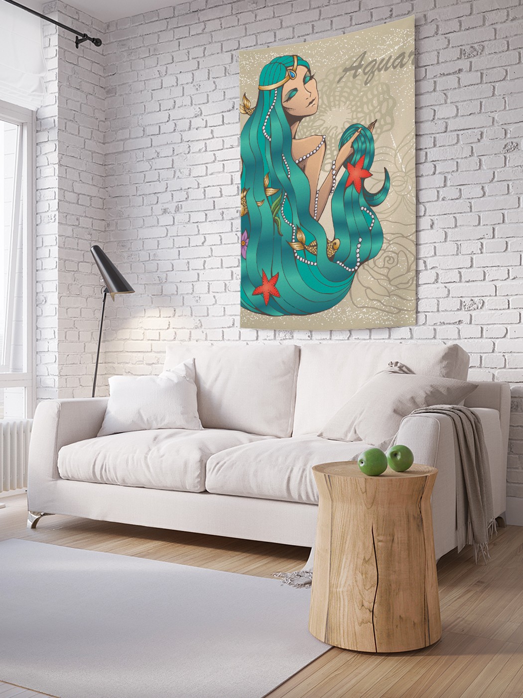 

Вертикальное фотопанно на стену JoyArty Девушка Водолей с рыбами 150x200 см, Девушка Водолей с рыбами