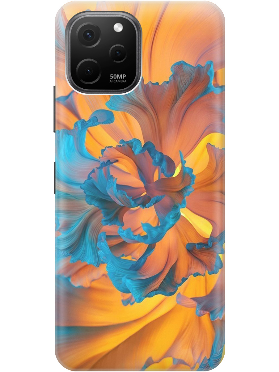 

Силиконовый чехол на Huawei nova Y61 с принтом "Желто-синий цветок" прозрачный, Голубой;желтый, 20010322