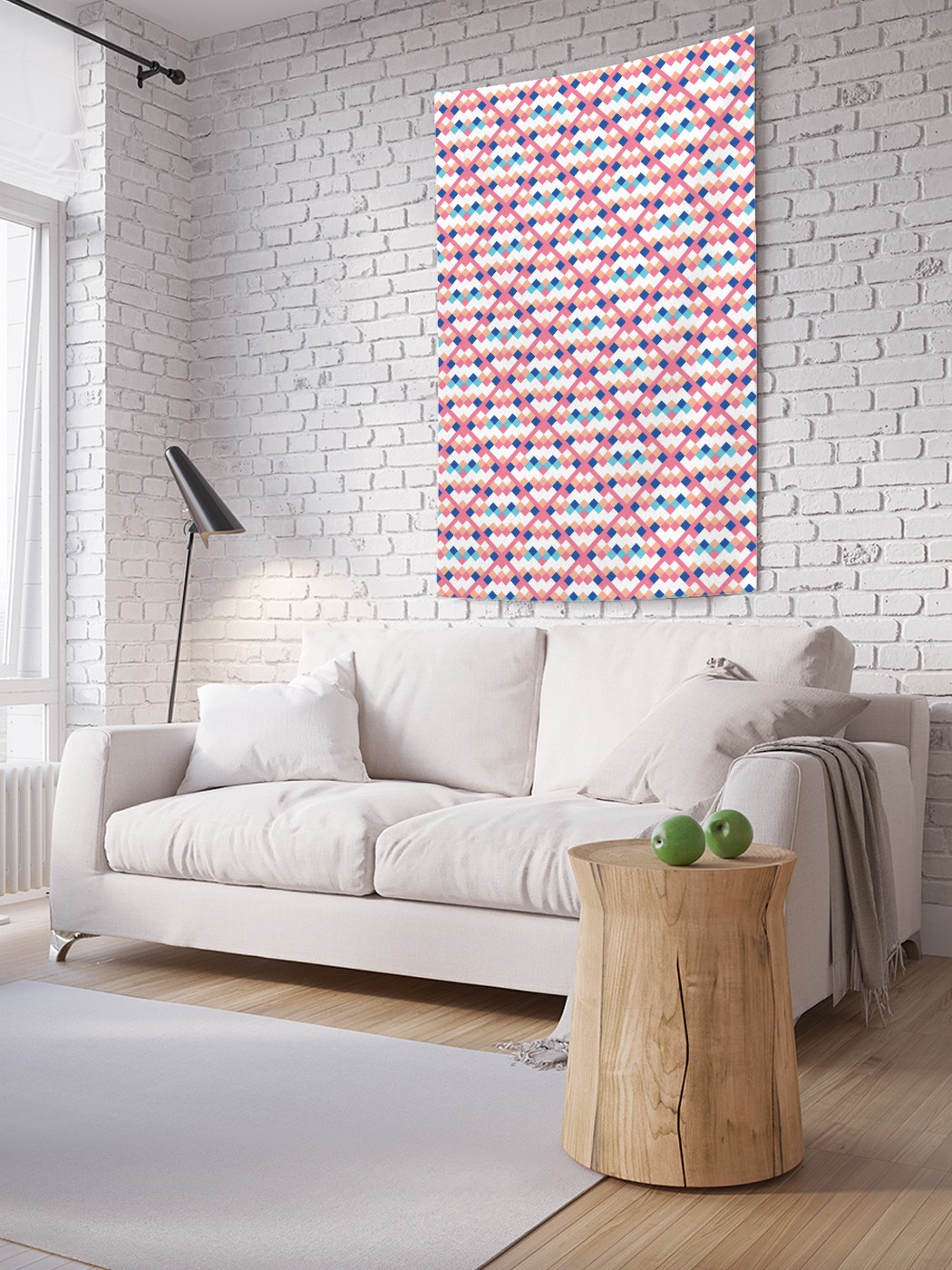 фото Вертикальное фотопанно на стену joyarty "мозаика за решеткой", 150x200 см