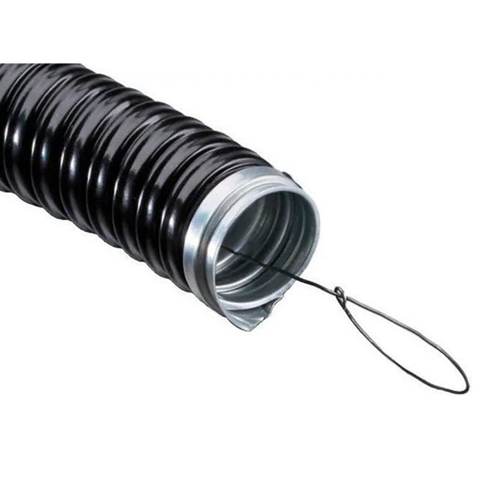 Металлорукав в ПВХ изоляции РЗ-Ц-П нг УРАЛ ПАК, с протяжкой, 18 мм, 15 м, черный, МР-12010