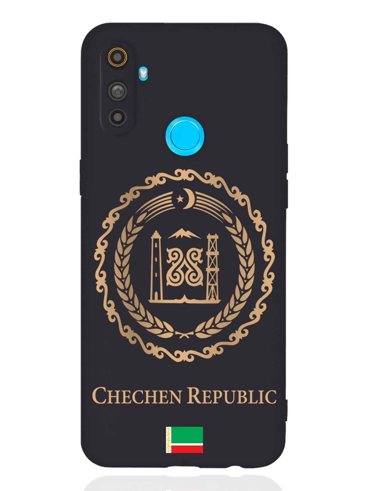 

Чехол SignumCase realme C3 Золотой Герб Чечни черный, Золотистый;черный, realme C3 Золотой Герб Чечни