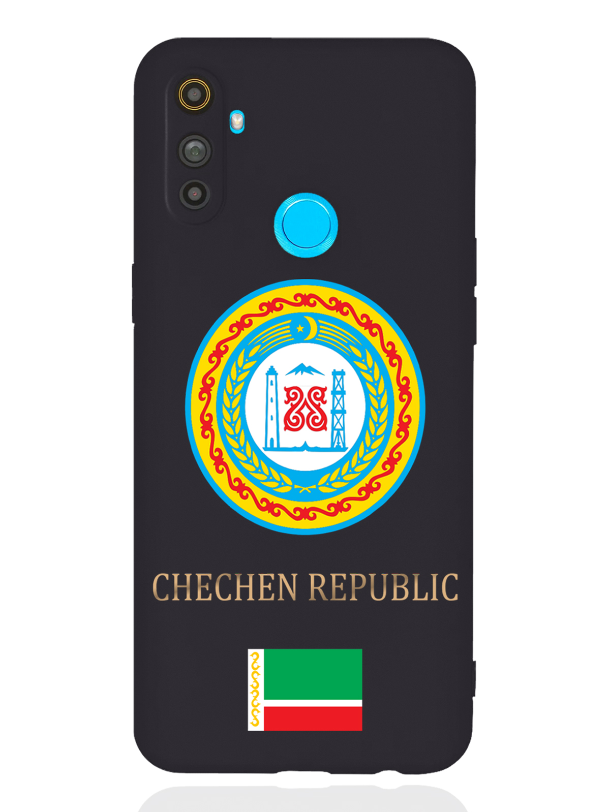 

Чехол SignumCase realme C3 Герб Чечни черный, Разноцветный, realme C3 Герб Чечни