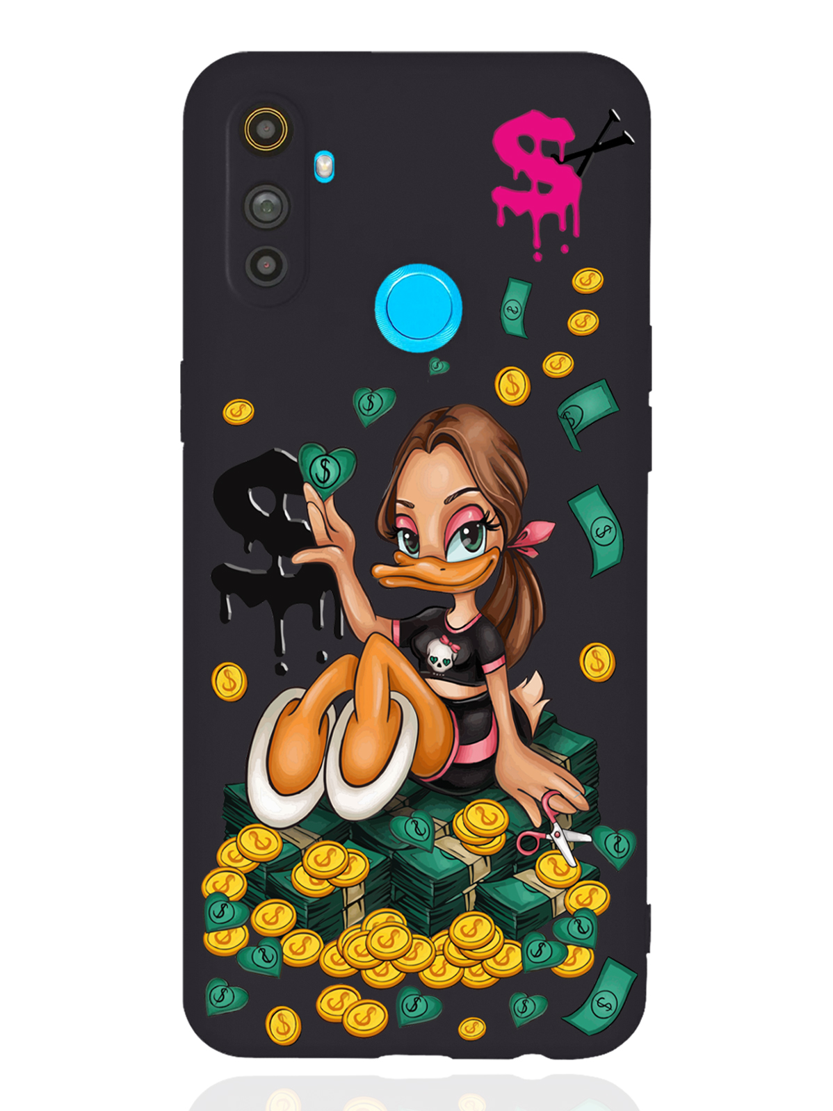 

Чехол MustHaveCase realme C3 Уточка Девочка черный, Черный;желтый;зеленый, realme C3 Уточка Девочка