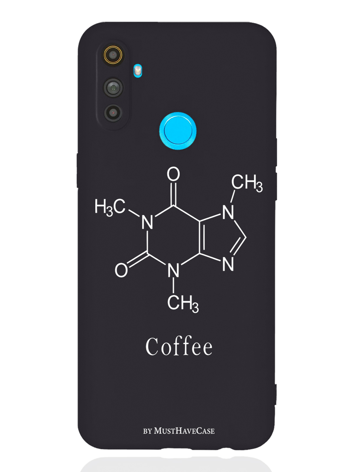 

Чехол MustHaveCase realme C3 Молекула кофе черный, Черный;белый, realme C3 Молекула кофе