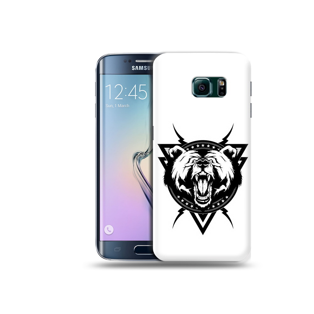 

Чехол MyPads Tocco для Samsung Galaxy S6 Edge медведь в треугольнике, Прозрачный, Tocco