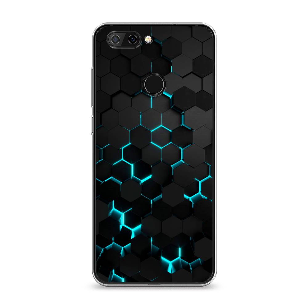 фото Чехол awog "соты бирюзовые" для zte blade v9