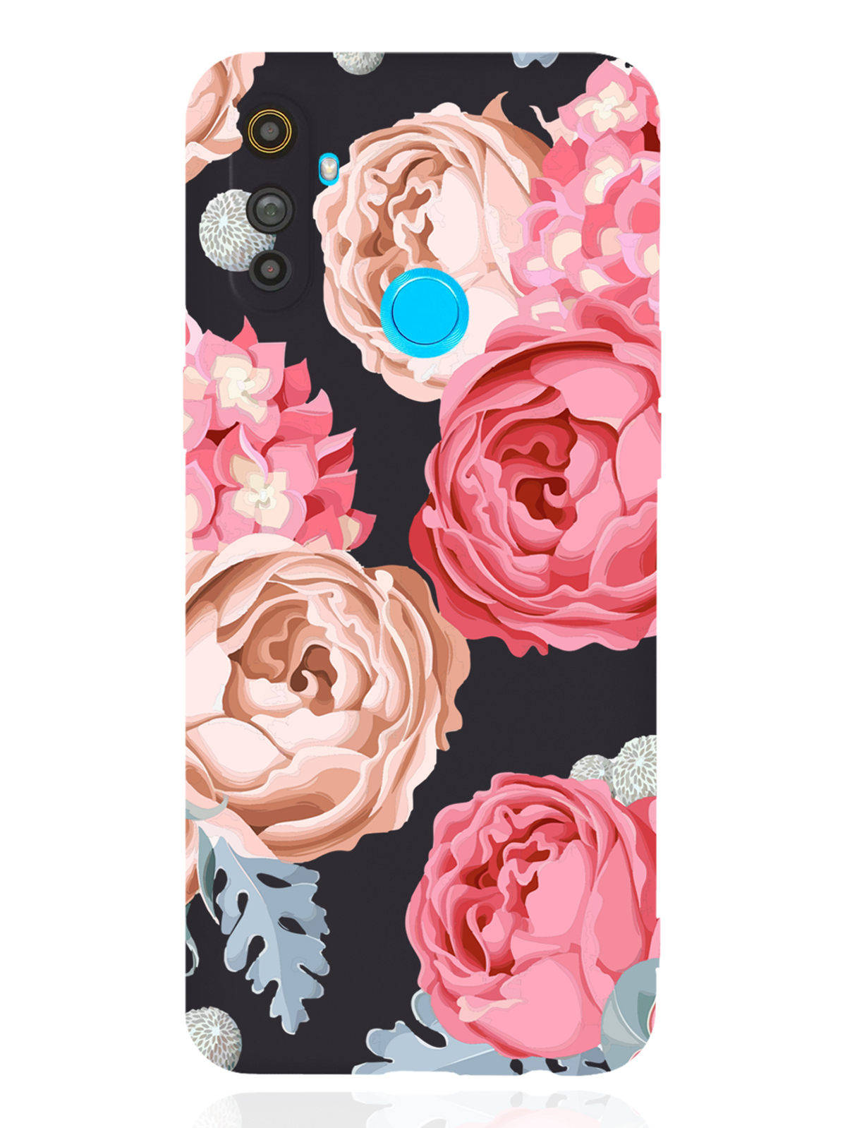 

Чехол MustHaveCase realme C3 Пионы черный, Розовый, realme C3 Пионы