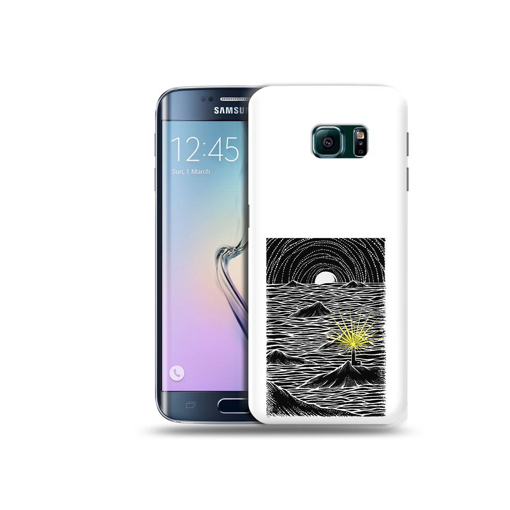 

Чехол MyPads Tocco для Samsung Galaxy S6 Edge маяк в черно белом море, Прозрачный, Tocco