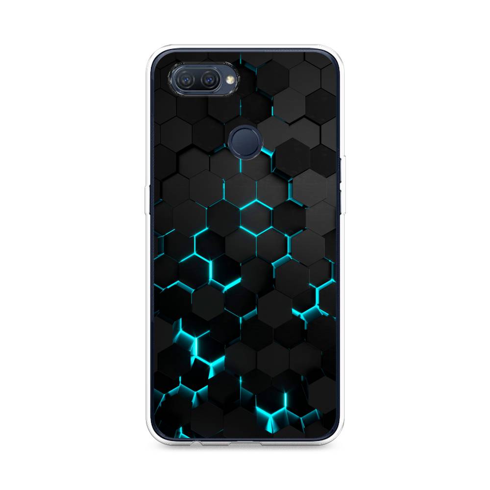 фото Чехол awog "соты бирюзовые" для oppo a12
