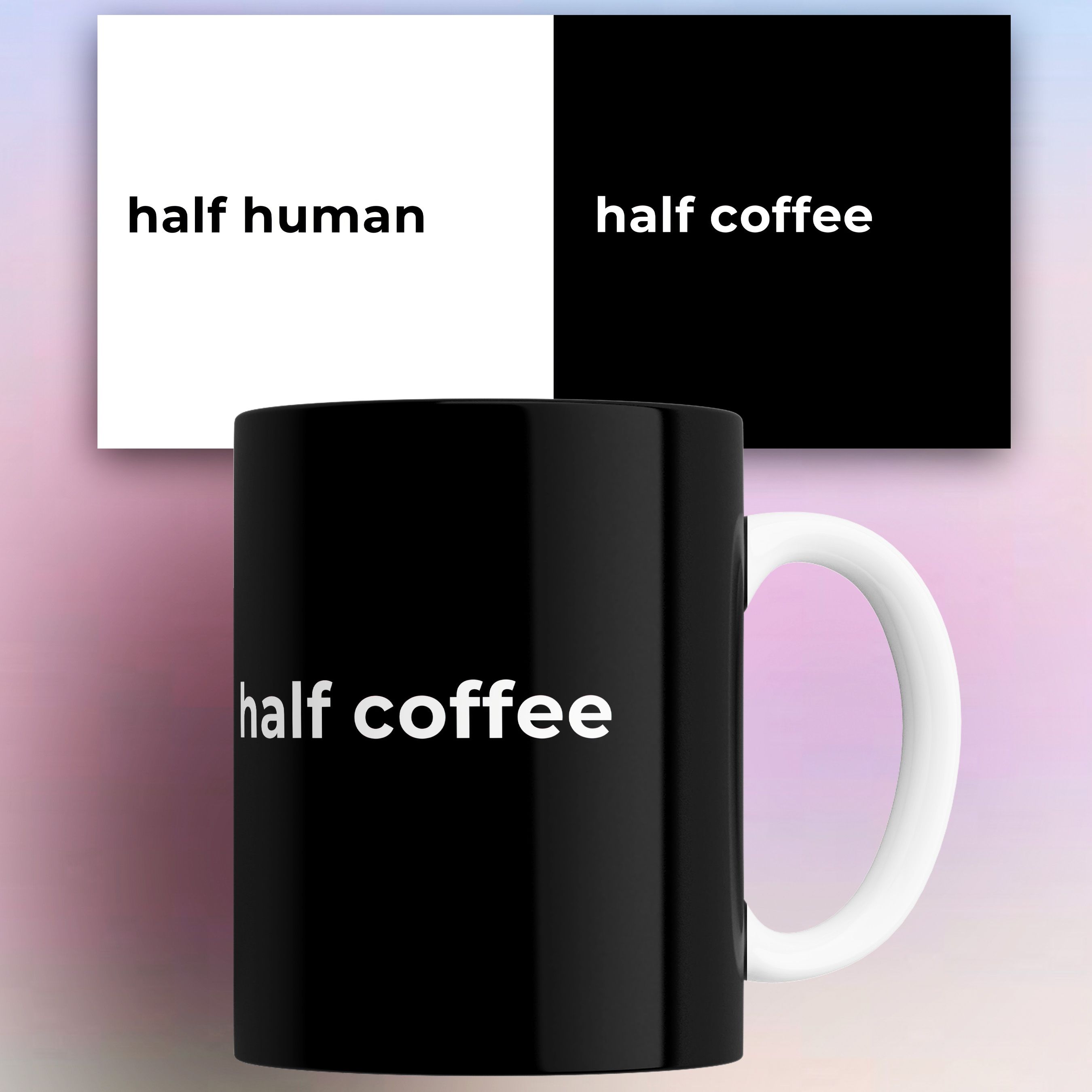 

Кружка с приколом Наполовину человек Наполовину кофе Half human Half coffee 330 мл