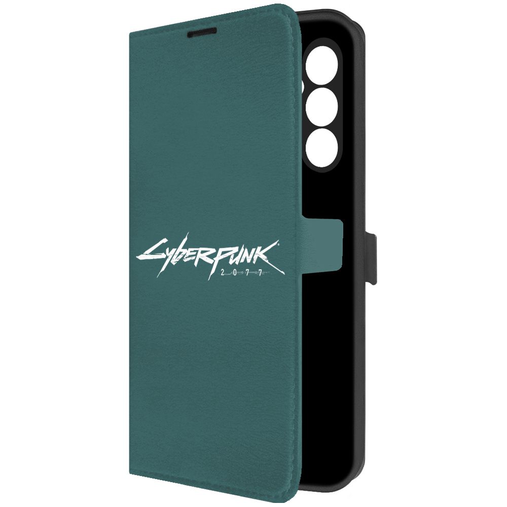 

Чехол-книжка Krutoff Eco Book для Tecno Pova Neo 2 Сyberpunk 2077, Зеленый