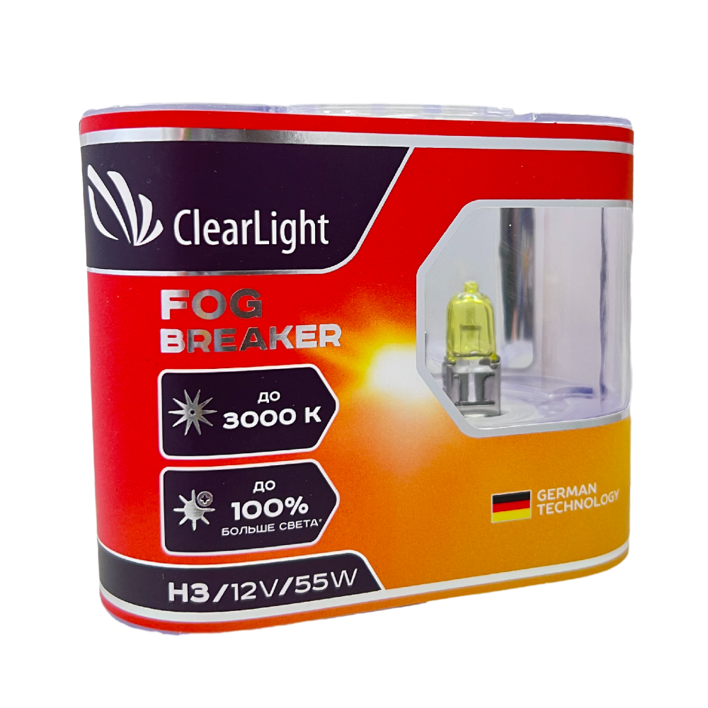 Комплект ламп Clearlight, Fog Breaker, H3, 12V-55W, 2шт. (Duobox)