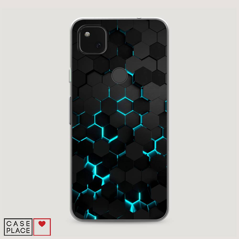 фото Чехол awog "соты бирюзовые" для google pixel 4a