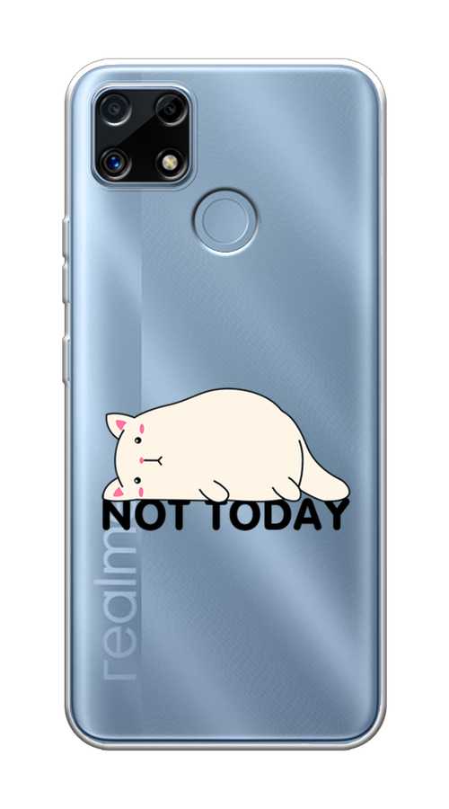 

Чехол на Realme C25/C25s "Cat not today", Белый;розовый;черный, 256950-1