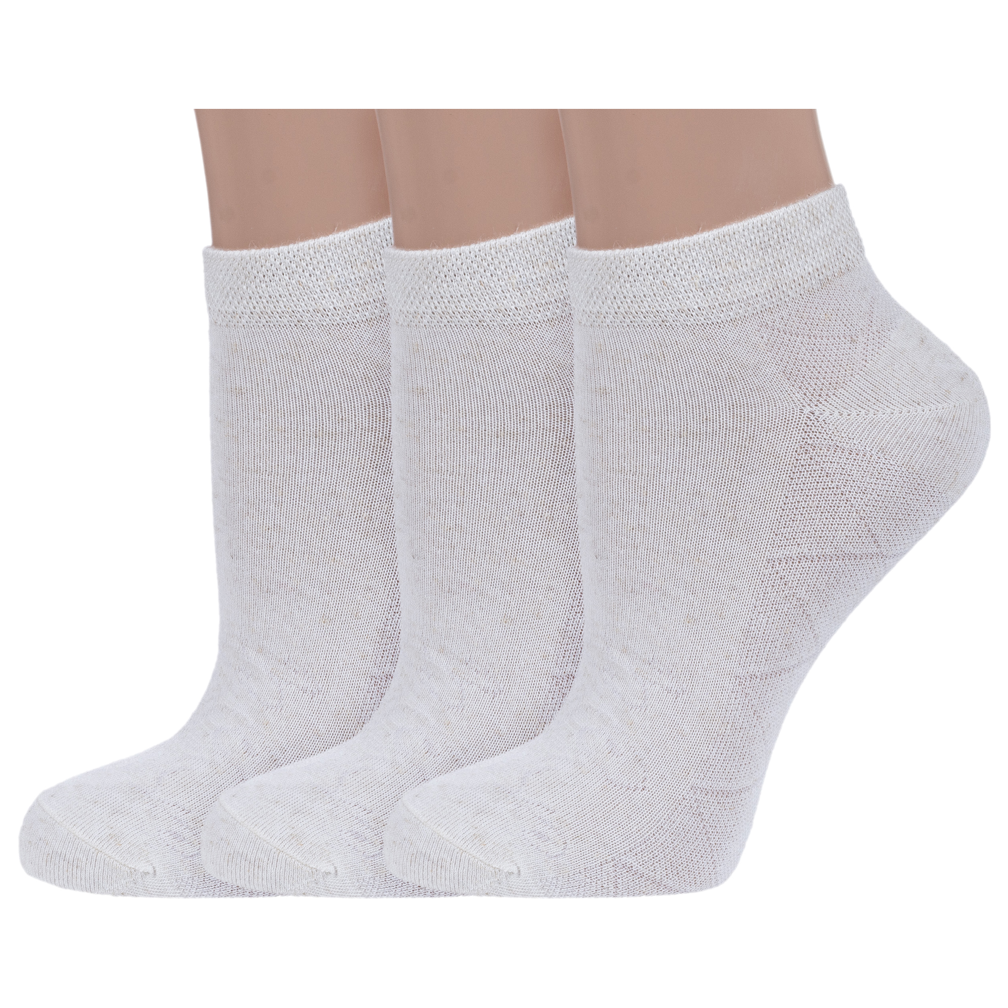 

Комплект носков женских Grinston socks 3-18D4 бежевых 25, Бежевый, 3-18D4