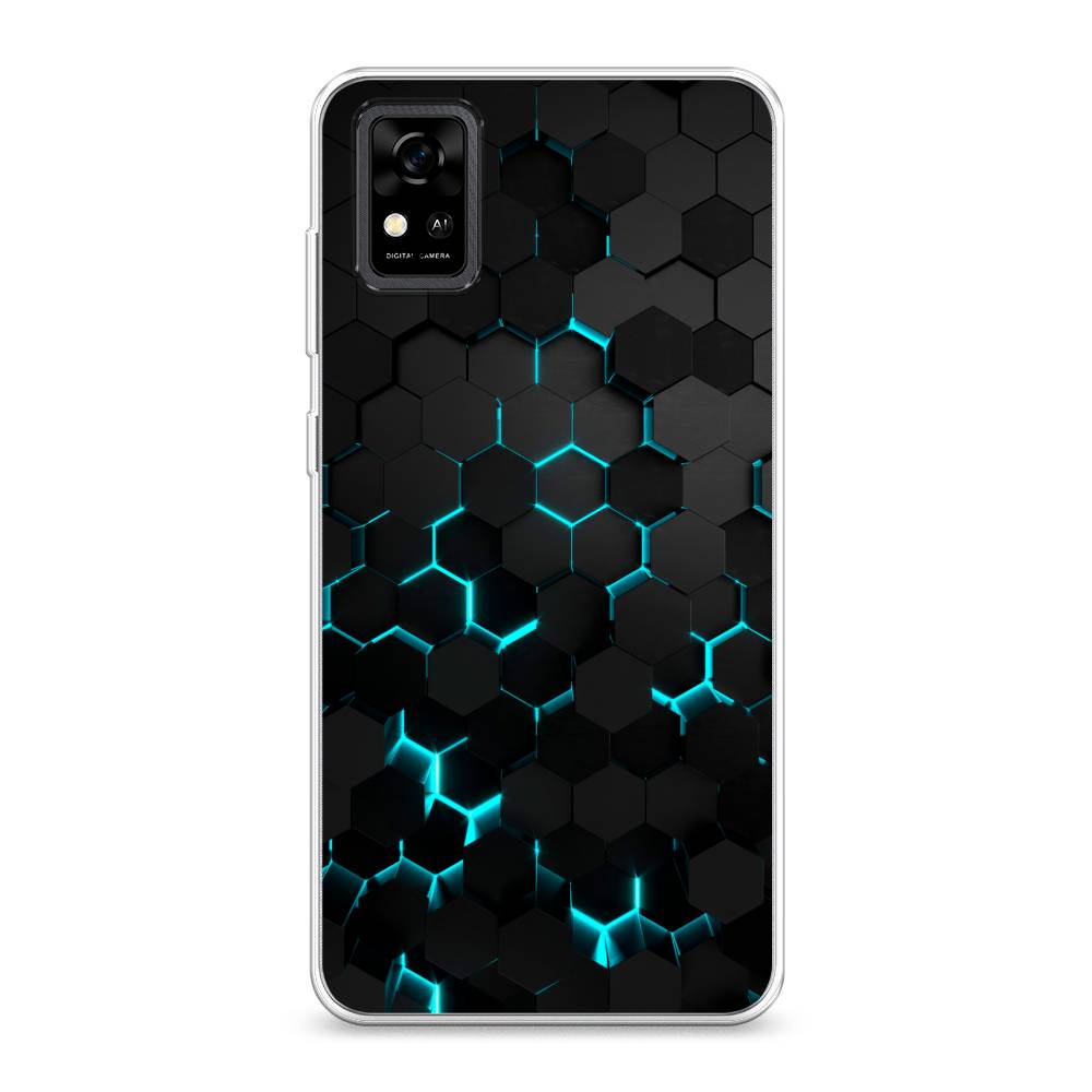 фото Чехол awog "соты бирюзовые" для zte blade a31