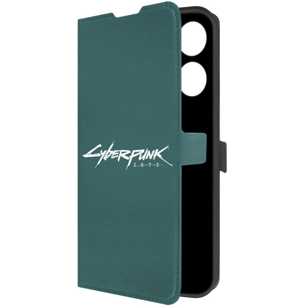 

Чехол-книжка Krutoff Eco Book для Tecno Pova 5 Сyberpunk 2077, Зеленый