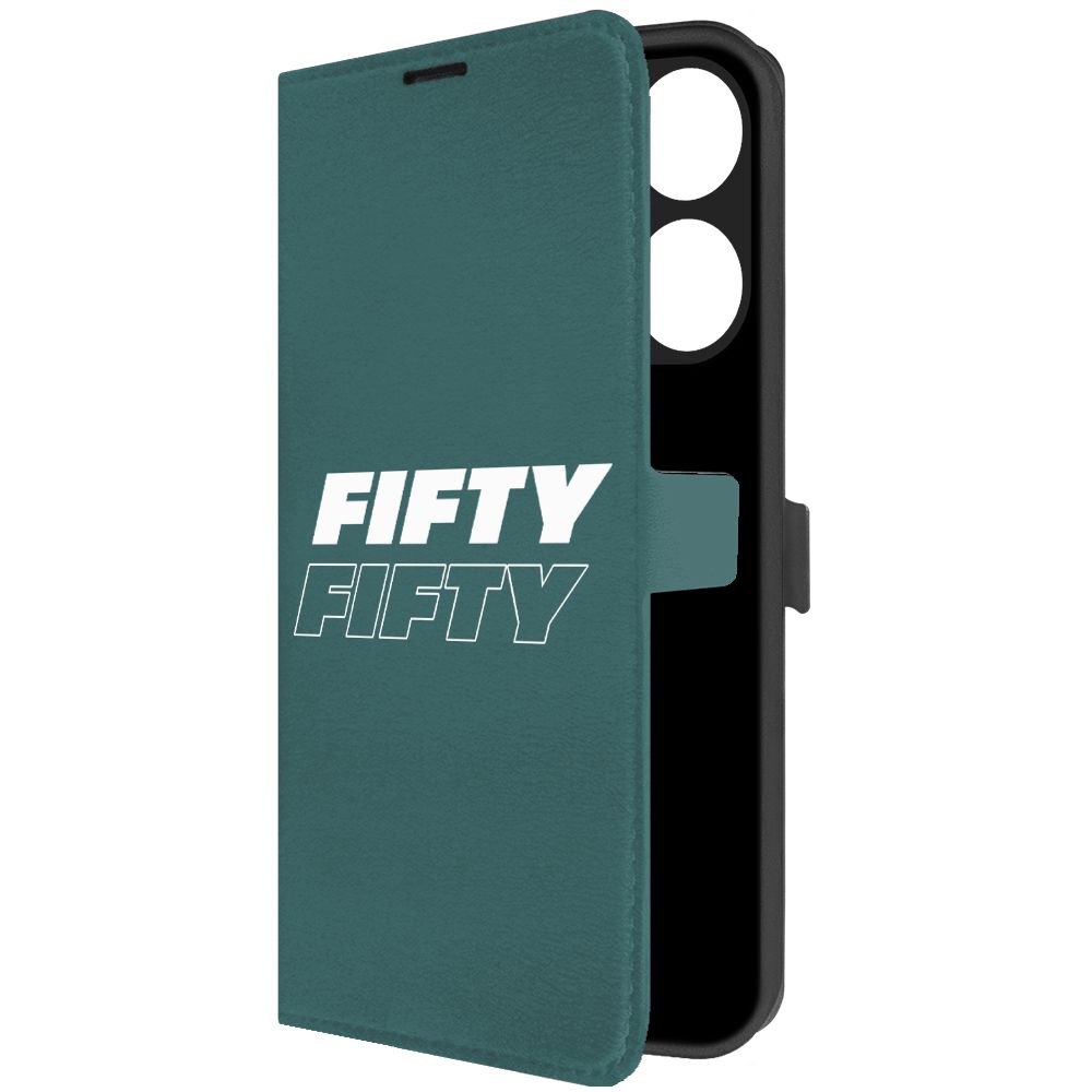 

Чехол-книжка Krutoff Eco Book для TECNO POP 7 Pro Fifty Fifty (Фифти-Фифти) (зелёный опал), Зеленый
