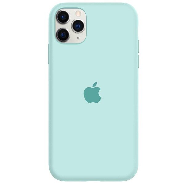 фото Чехол для iphone 11 pro max silicone закрытый низ бирюзовый nobrand