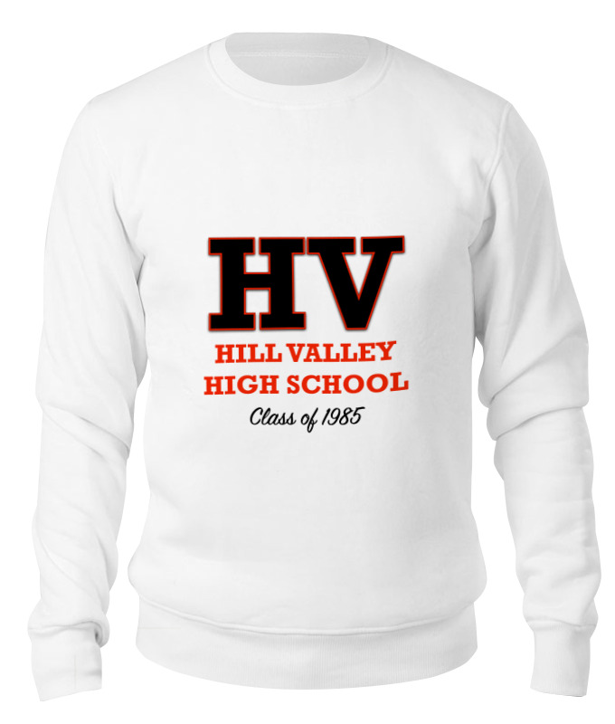 

Свитшот унисекс Printio Hill valley high school'85 белый M, Hill valley high school'85