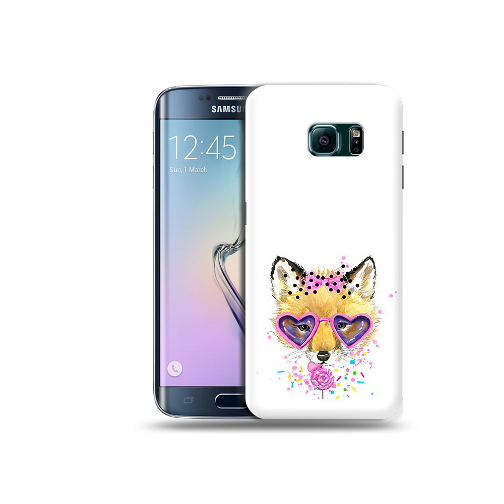 

Чехол MyPads Tocco для Samsung Galaxy S6 Edge лисенок с бантиком, Прозрачный, Tocco