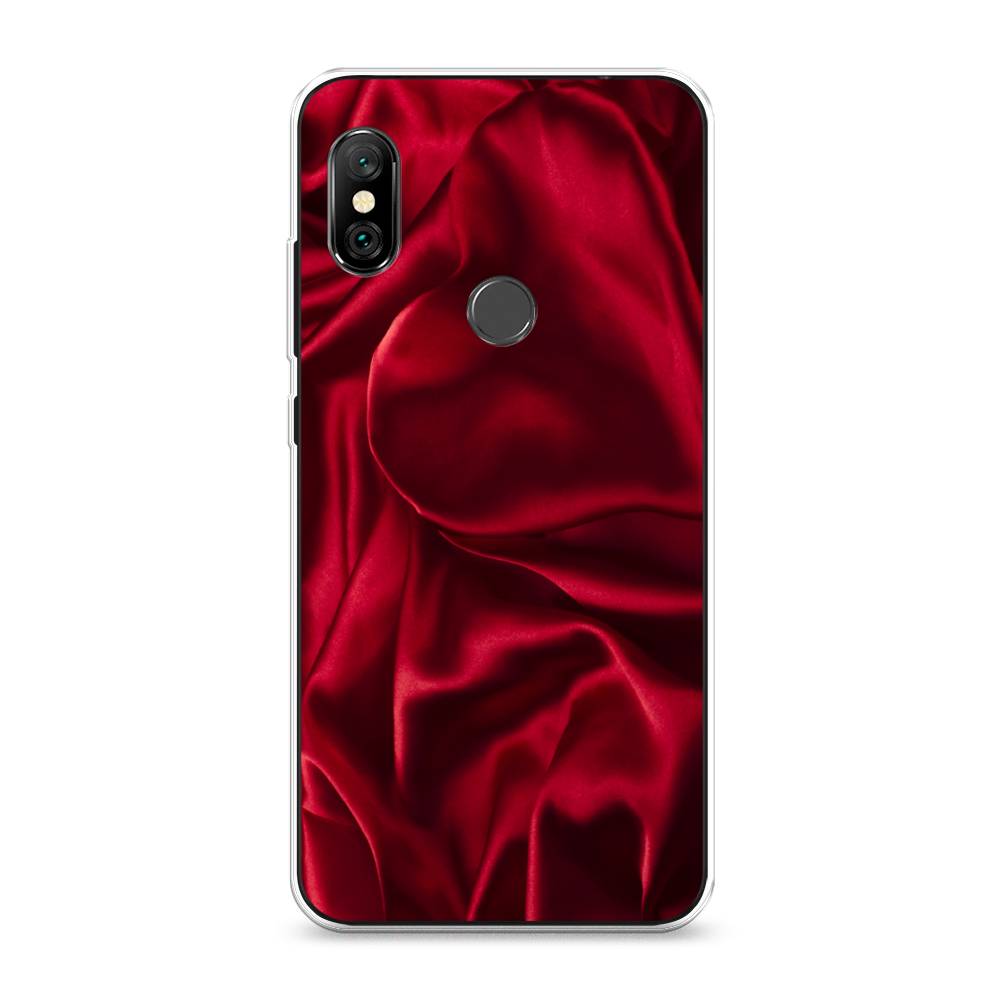 фото Силиконовый чехол "текстура красный шелк" на xiaomi redmi note 6 pro awog