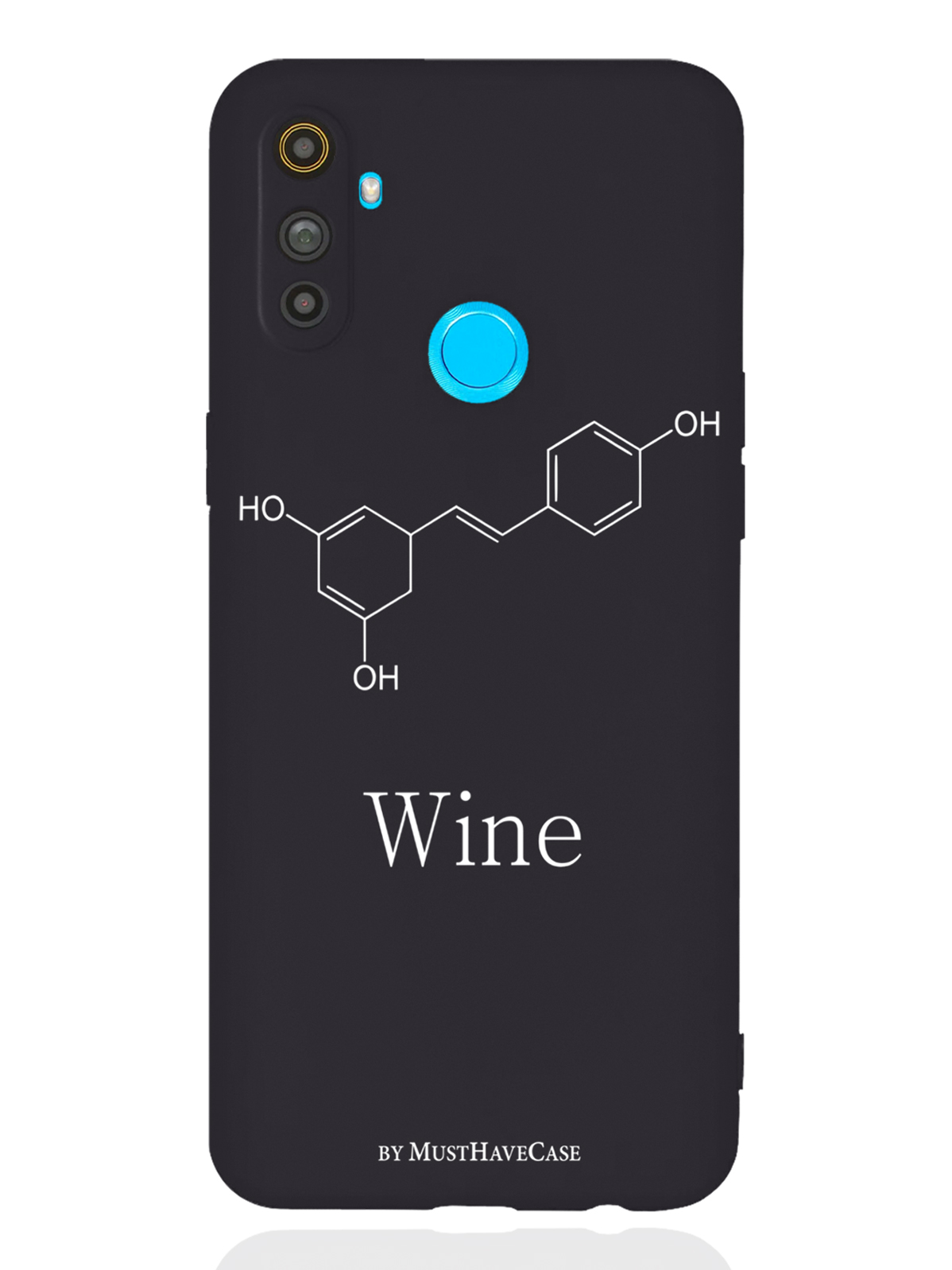 

Чехол MustHaveCase realme C3 Молекула вина черный, Черный;белый, realme C3 Молекула вина