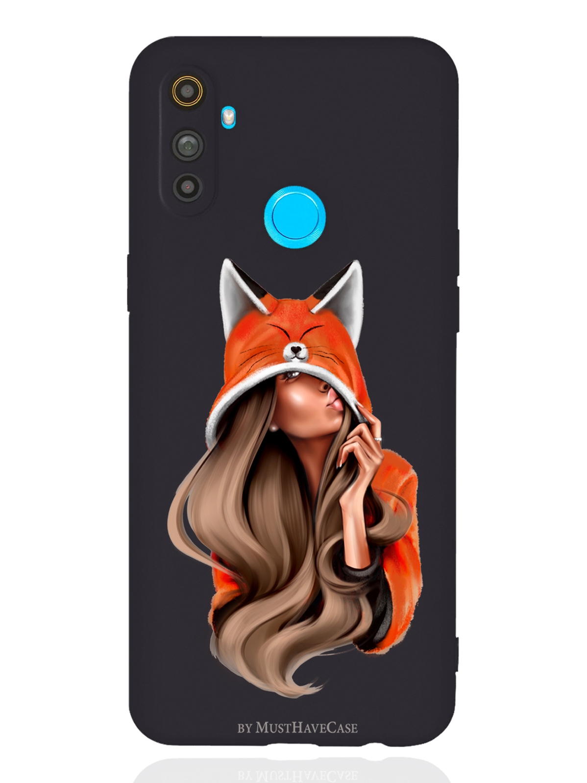 

Чехол MustHaveCase realme C3 Лисичка черный, Оранжевый;черный, realme C3 Foxy Girl/ Лисичка