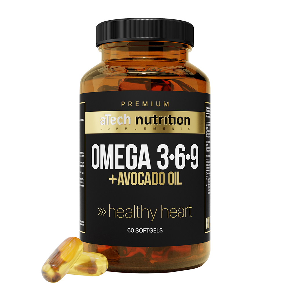 Купить Омега 3-6-9 + Масло авокадо aTech Nutrition Premium капсулы 60 шт.