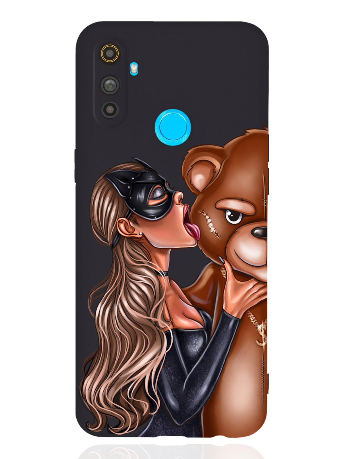 

Чехол MustHaveCase realme C3 Кошечка и мишка черный, Черный;коричневый, realme C3 Кошечка и мишка