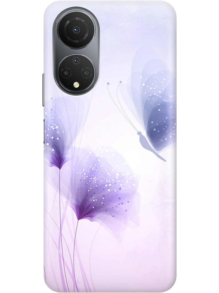

Силиконовый чехол на Honor X7 с принтом "Бабочка и фиолетовые цветы" прозрачный, Фиолетовый, 20010301