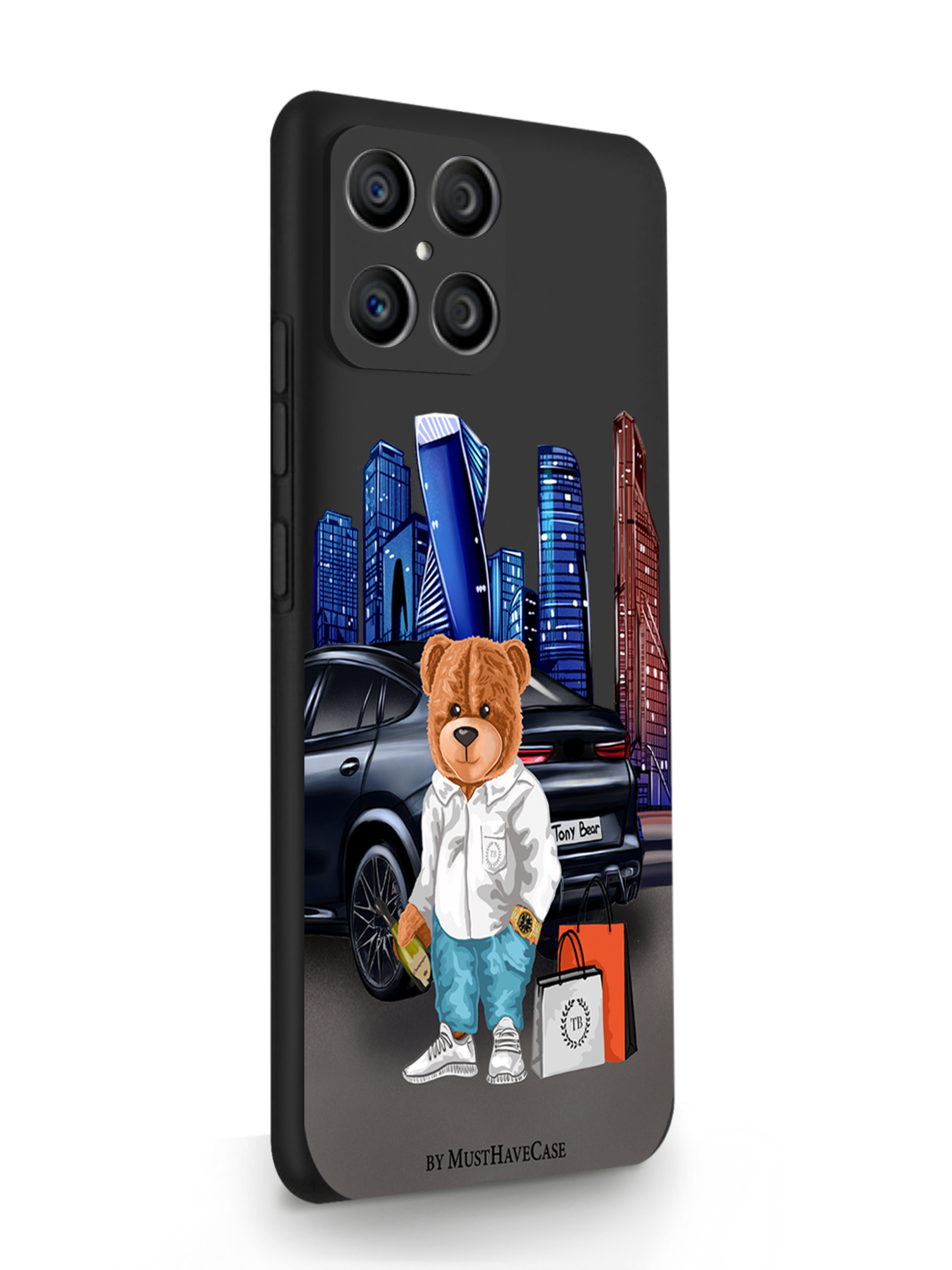 

Чехол MustHaveCase HONOR X8 Тони Москва Сити черный, Черный;синий;коричневый, HONOR X8 Tony Moscow city/ Тони Москва Сити