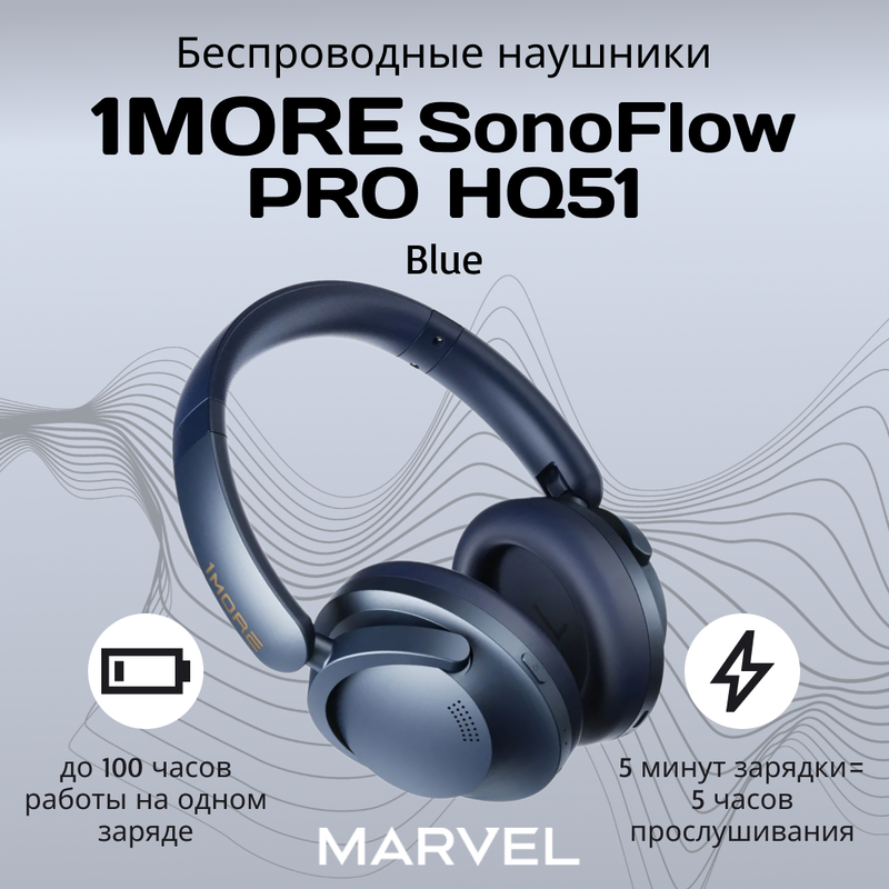 

Беспроводные наушники 1More HQ51 Lite Blue (HQ51-blue), HQ51