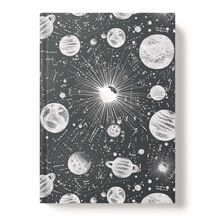 Записная книжка А5, 160 листов в клетку Астрономия, твердая обложка, матовая лиминация, ти