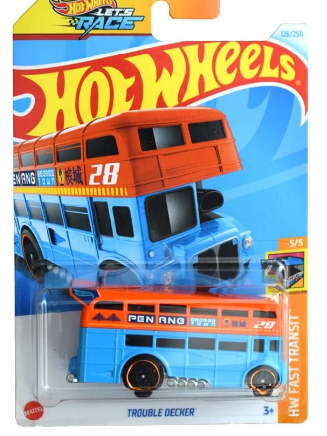 

Машинка базовой коллекции Hot Wheels TROUBLE DECKER голубой C4982HTD46, Голубой;оранжевый, C4982